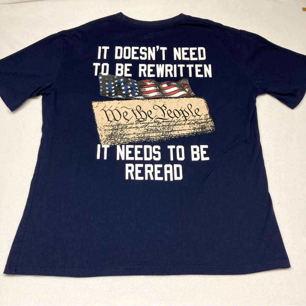 Constitution T- shirt XXL 2X Navy Blue We The People Rewritten Reread